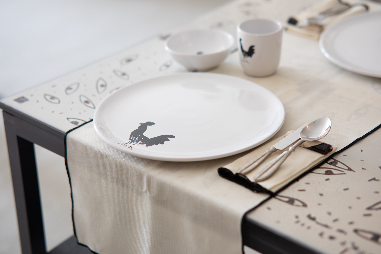 Set da tavola serie galli colore bianco by Kiasmo