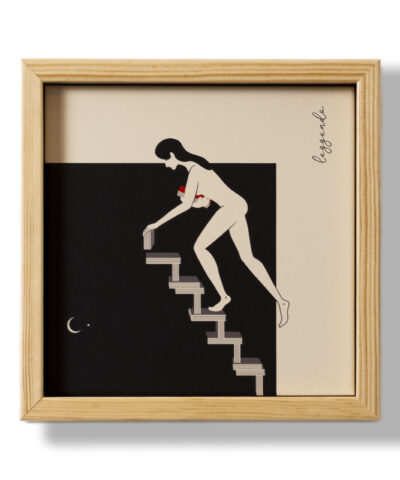 Leggendo - piastrella seta in cornice naturale